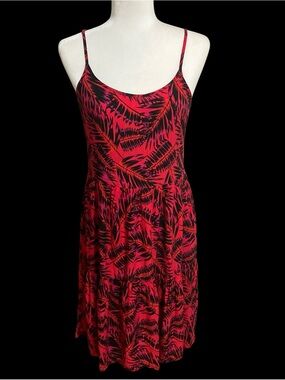 Noisy May Red and Black Tropical Print Sundress